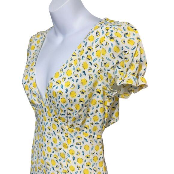 Princess Polly Kasey Lemon Fruit Mini Dress Womens US Size 4 In Yellow Multi - Picture 8 of 16